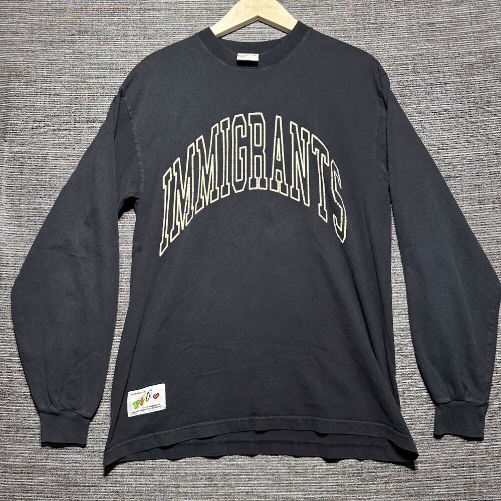 Kids of Immigrants Shirt Men's Medium Black Long Sleeve Anything is Possible